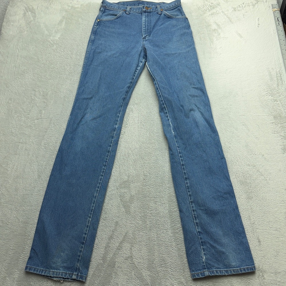 Wrangler Jeans Mens 30x36 Blue Cowboy Cut Straight Leg Denim High Rise Cotton
